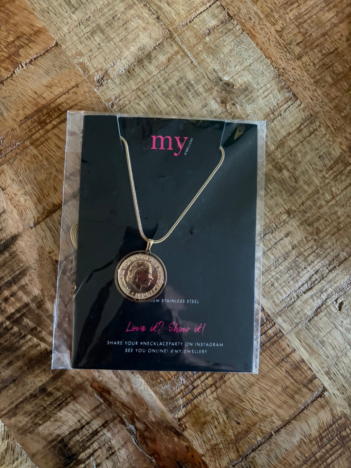 Nieuwe ketting MyJewellery NL munt beatrix goud, Overige materialen, Verstelbaar, Nieuw, Ophalen of Verzenden