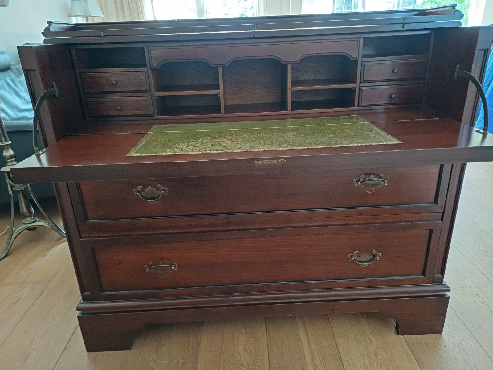 Antiek klassiek secretaire bureau met lades, Ophalen