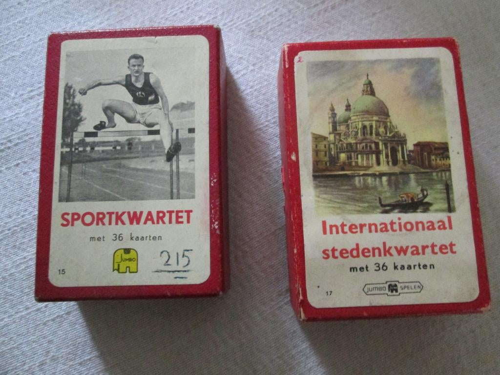 Sportkwartet no 15 ,Internationaal Stedenkwartet no.18 Jumbo, Ophalen, Gebruikt, Kwartet(ten)
