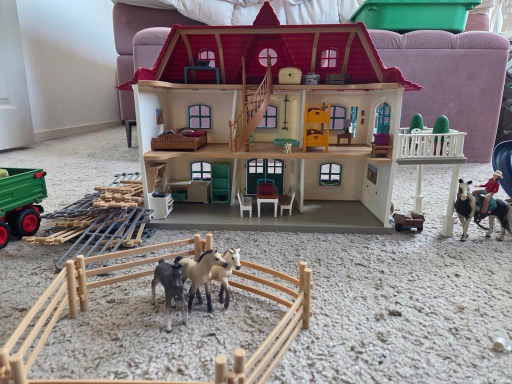 Schleich Paardenstal, Huis en Tractor Speelset, Ophalen of Verzenden, Gebruikt, Jongen of Meisje