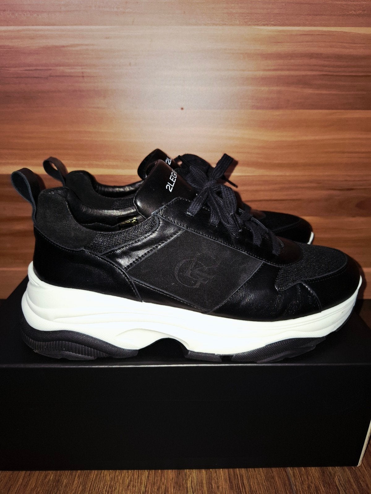 2LEGARE leren sneakers 44, Verzenden, Zwart, 2LEGARE, Sneakers of Gympen