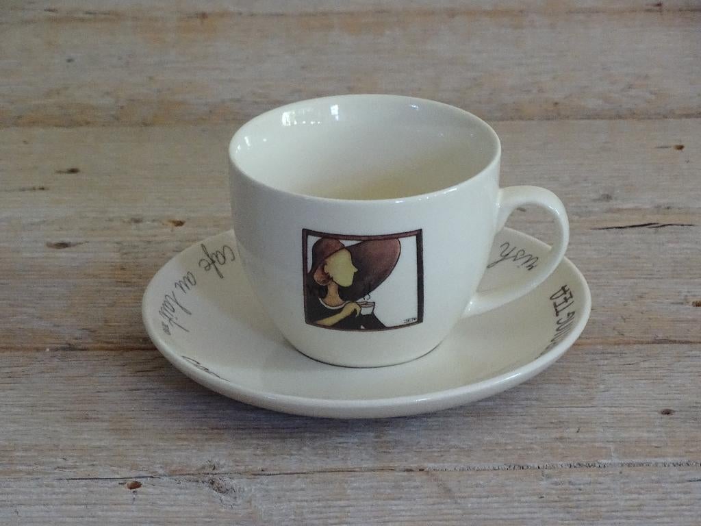 Servies, Jet (by Ter Steege) CAPPUCCINO, gaaf, Huis en Inrichting, Keuken | Servies, Ophalen of Verzenden, Zo goed als nieuw, Overige stijlen