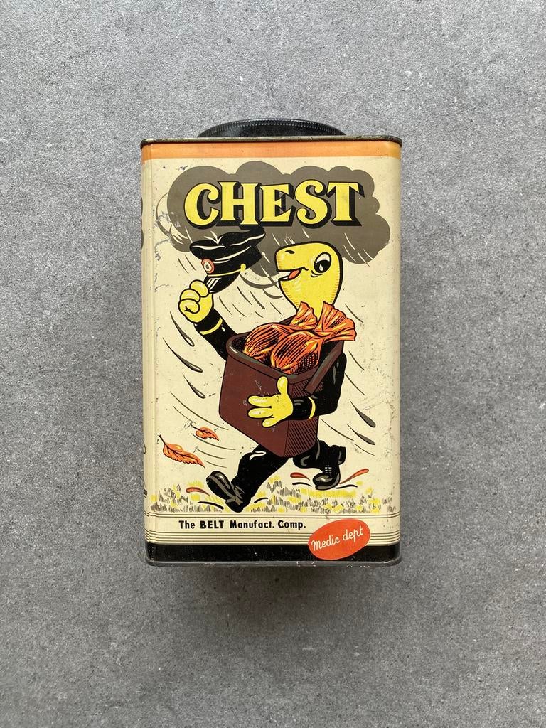 Oud Chest blik vintage, Ophalen, Gebruikt, Overige, Overige merken