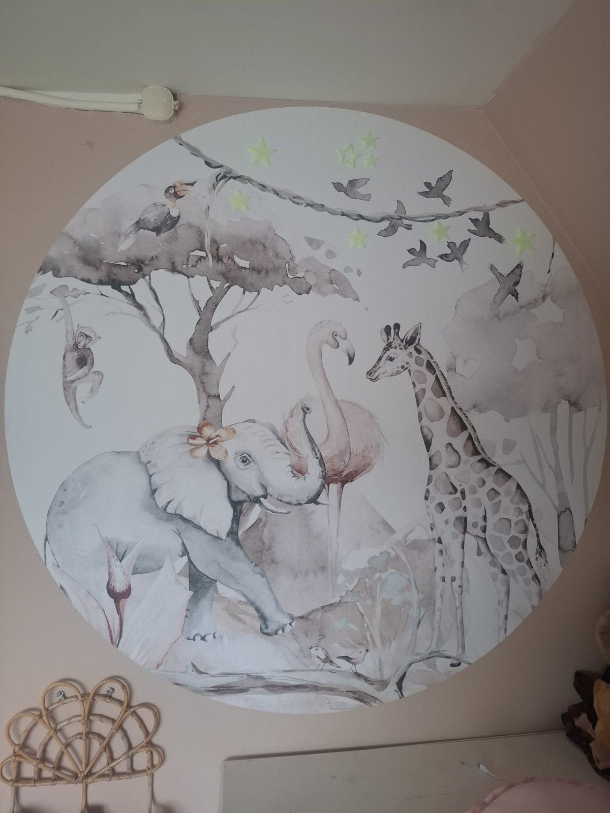 Grote Muursticker 120cm - Safari Dieren voor Kinderkamer, Ophalen, Meerkleurig, Nieuw, Kunststof
