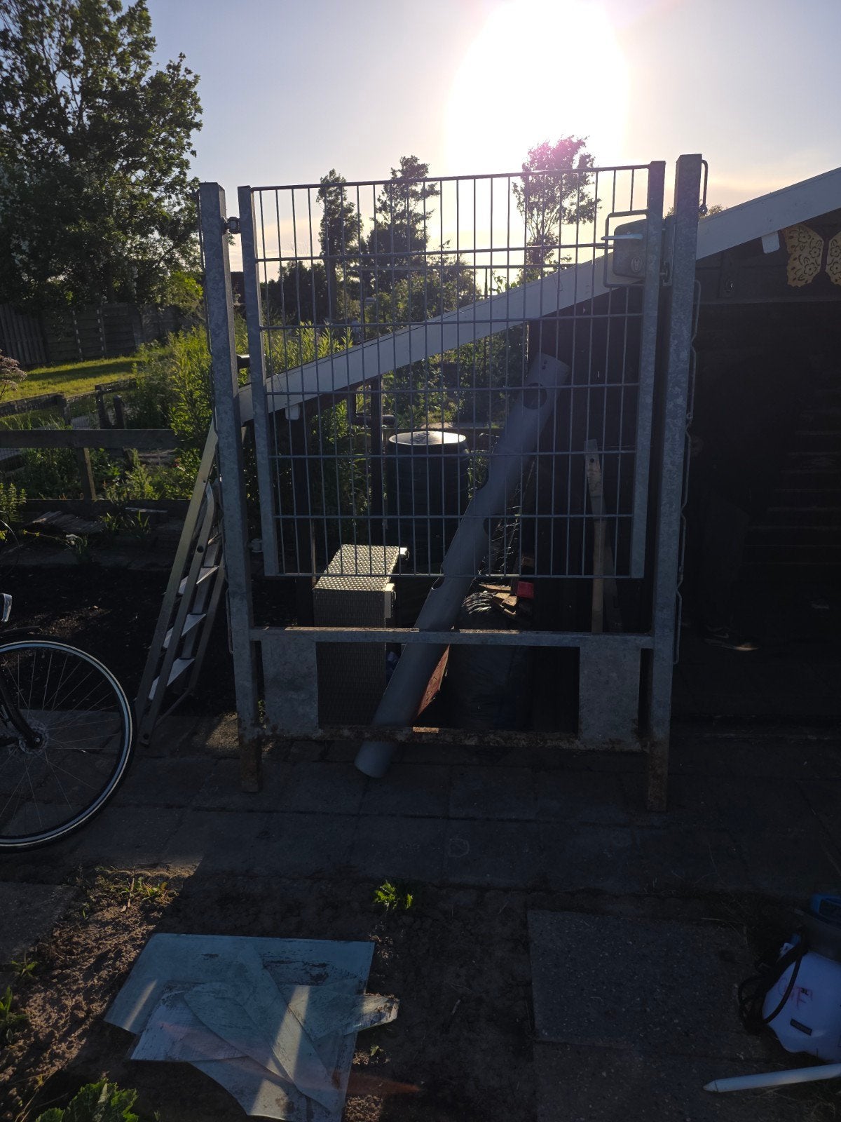 Stalen hek deur, Tuin en Terras, Tuinhekken en Hekwerk, Gebruikt, IJzer, Ophalen