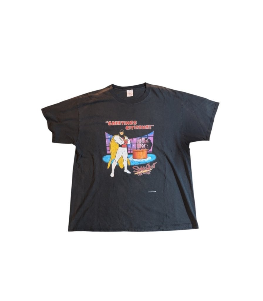 vintage 1999 cartoon network space ghost greeting  tee, Delta, Delta, Zwart, Delta