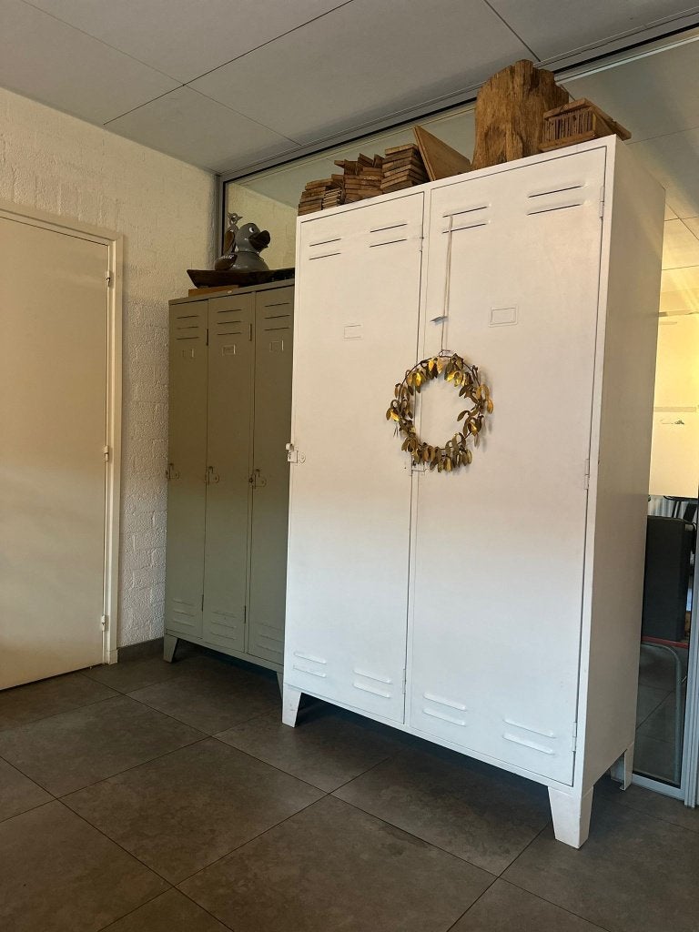 Industriële Vintage Locker - Metaal - Witte Locker - Retro, Huis en Inrichting, Ophalen, Gebruikt, Industrieel - Vintage