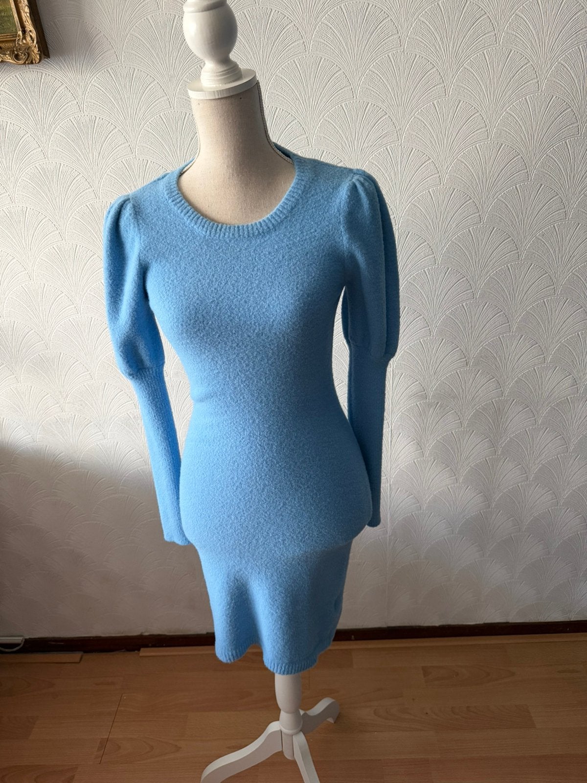Heel leuk lichtblauw jurkje maat S, Blauw, Ophalen of Verzenden, Zo goed als nieuw, Maat 36 (S)