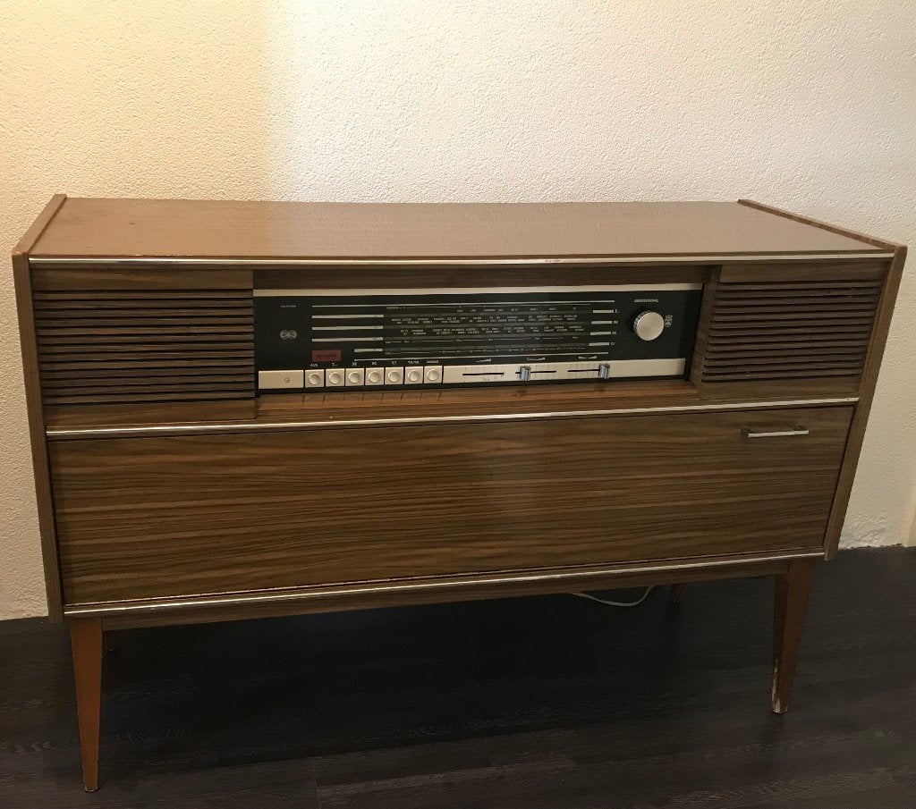 Vintage Mid-Century Audio Meubel  (radio - platenspeler), Ophalen, Niet werkend