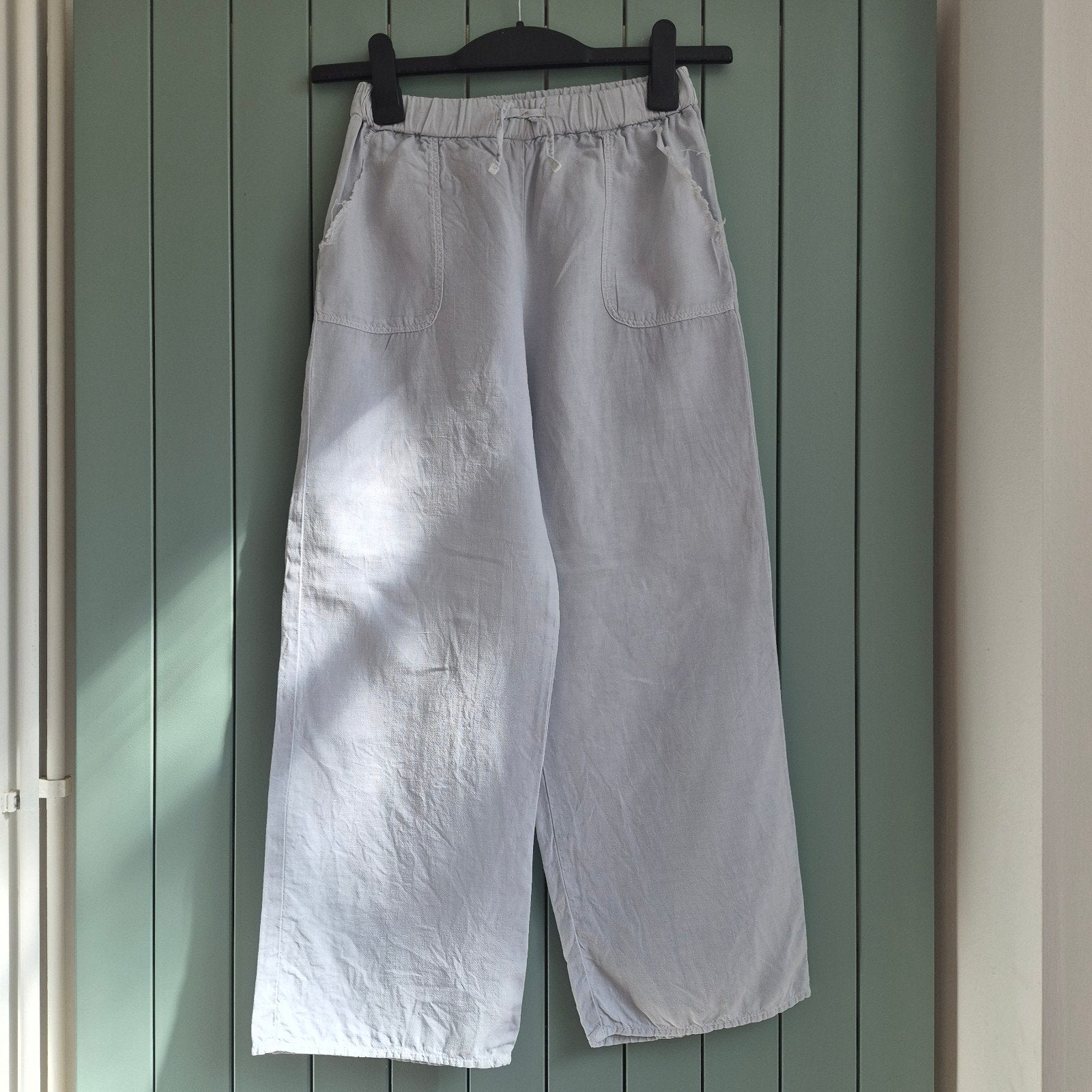 Zara linnen lichtblauwe broek maat 140, Broek, Meisje, Ophalen of Verzenden, Zo goed als nieuw
