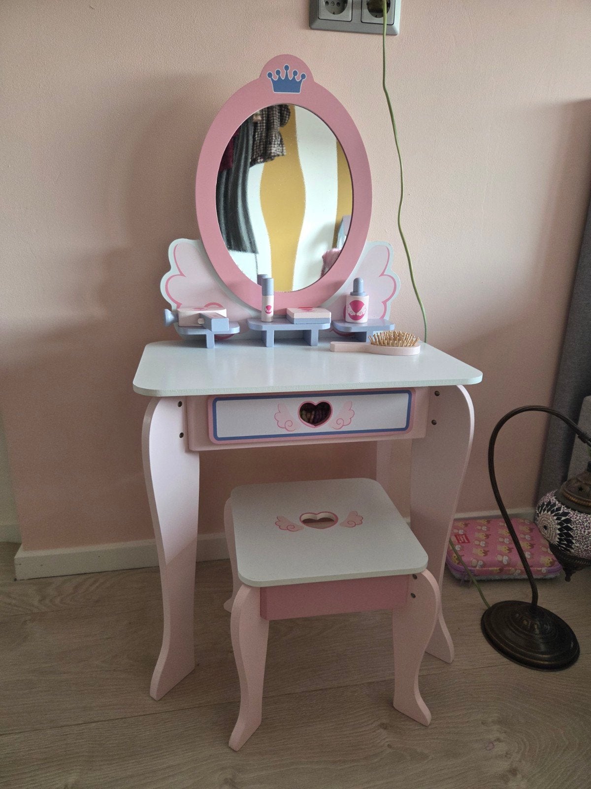kinder kaptafel met krukje, Huis en Inrichting, Ophalen, Gebruikt, 50 tot 100 cm, Minder dan 100 cm