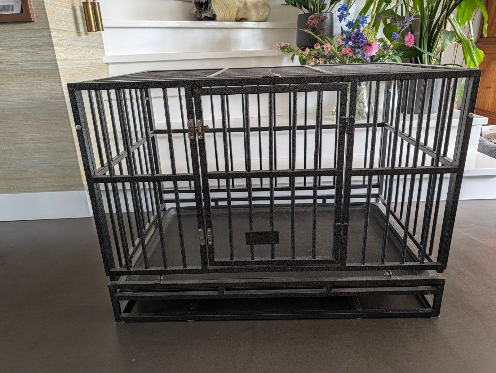 Honden bench, zeer stevig, zwart, Dieren en Toebehoren, Ophalen, Zo goed als nieuw