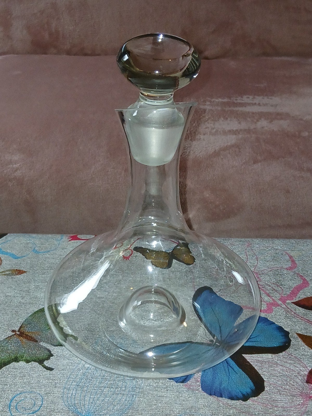 Vintage glazen scheepskaraf met bolstop – 30 cm, Ophalen