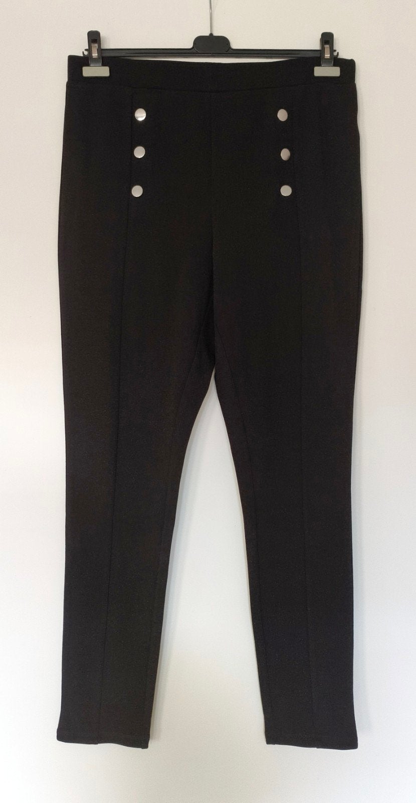 Zwarte glitter tregging met knopen maat 46, Zwart, Maat 46/48 (XL) of groter, Ophalen of Verzenden, Zo goed als nieuw
