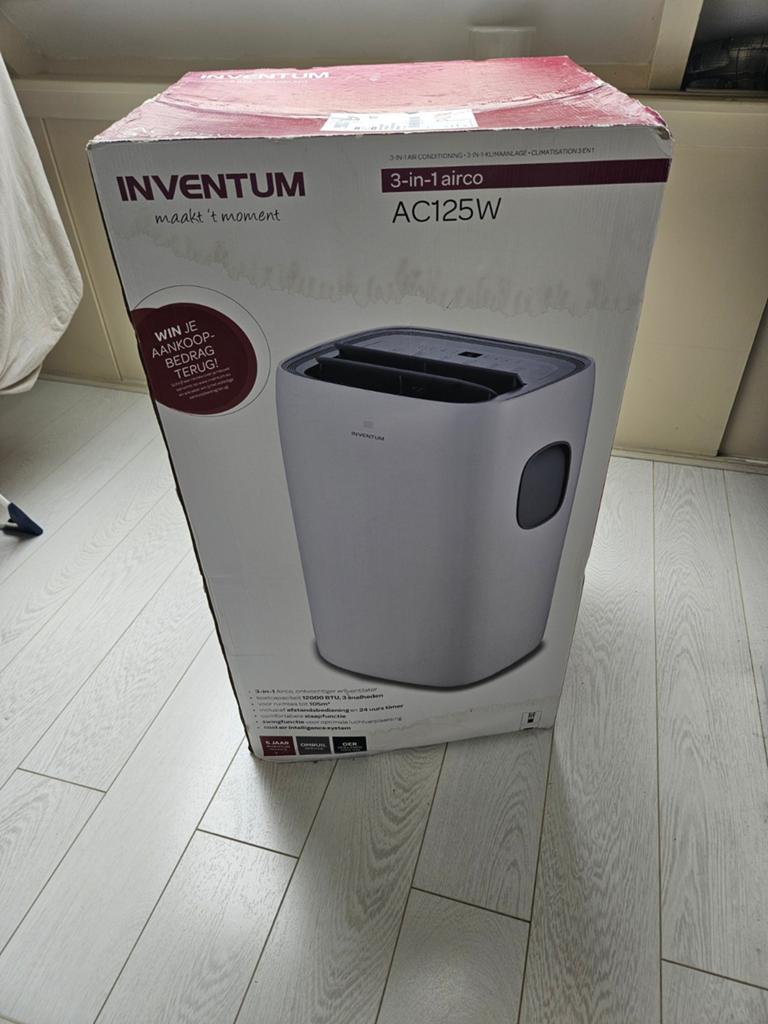 Inventum Mobiele Airco AC125W - Zo goed als nieuw, Witgoed en Apparatuur, Airco's, Minder dan 60 m³, Timer, 3 snelheden of meer