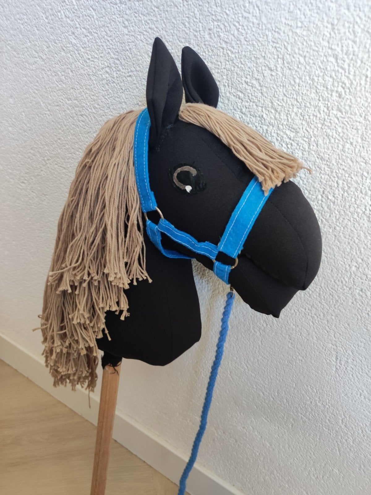 Zwart Hobbyhorse met Blauw Halster, Ophalen of Verzenden, Nieuw, Jongen of Meisje