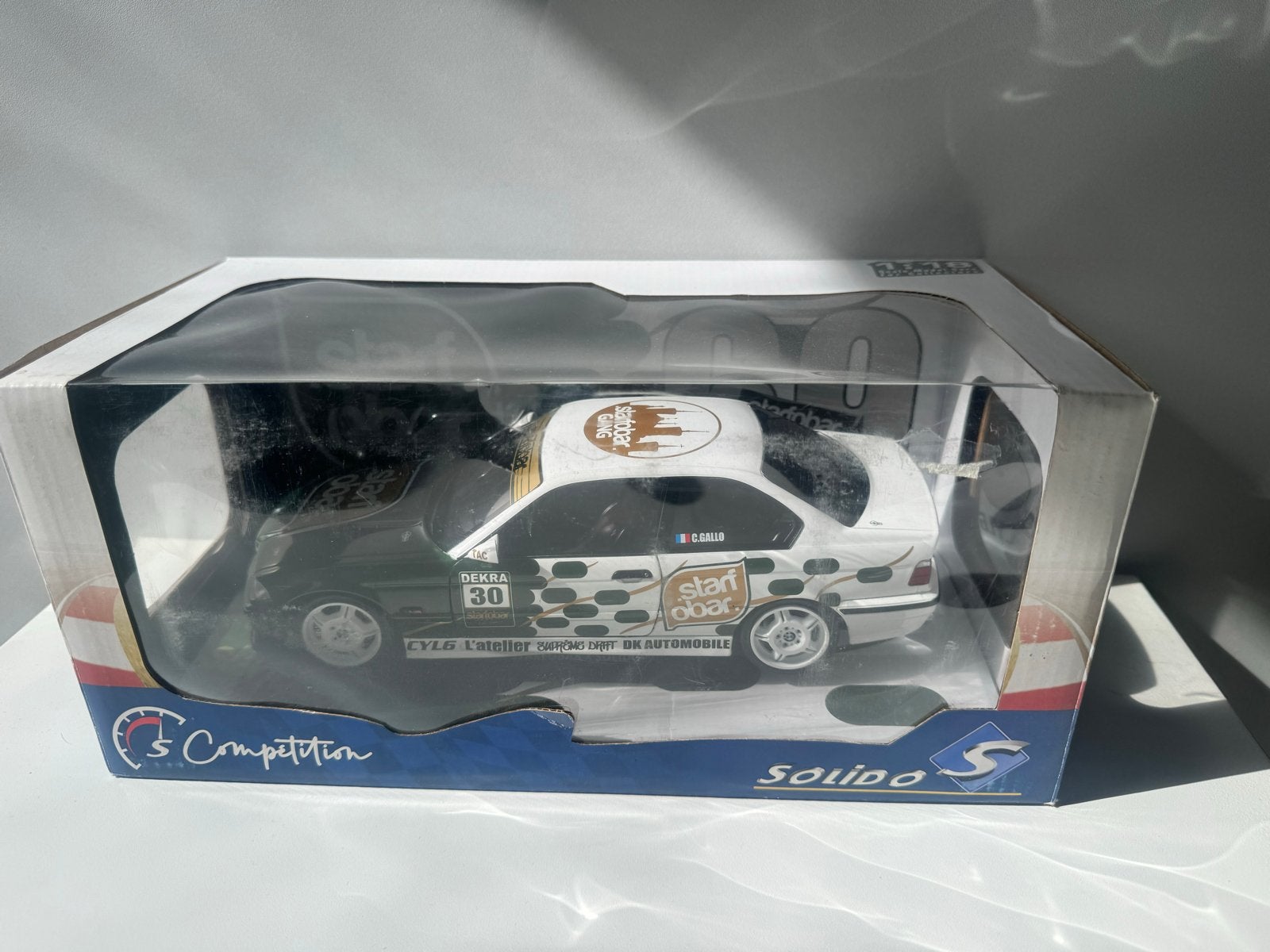 Solido BMW E36 M3 DTM 'Start Obar' in OVP 1:18, Ophalen of Verzenden, Zo goed als nieuw, Auto, Solido