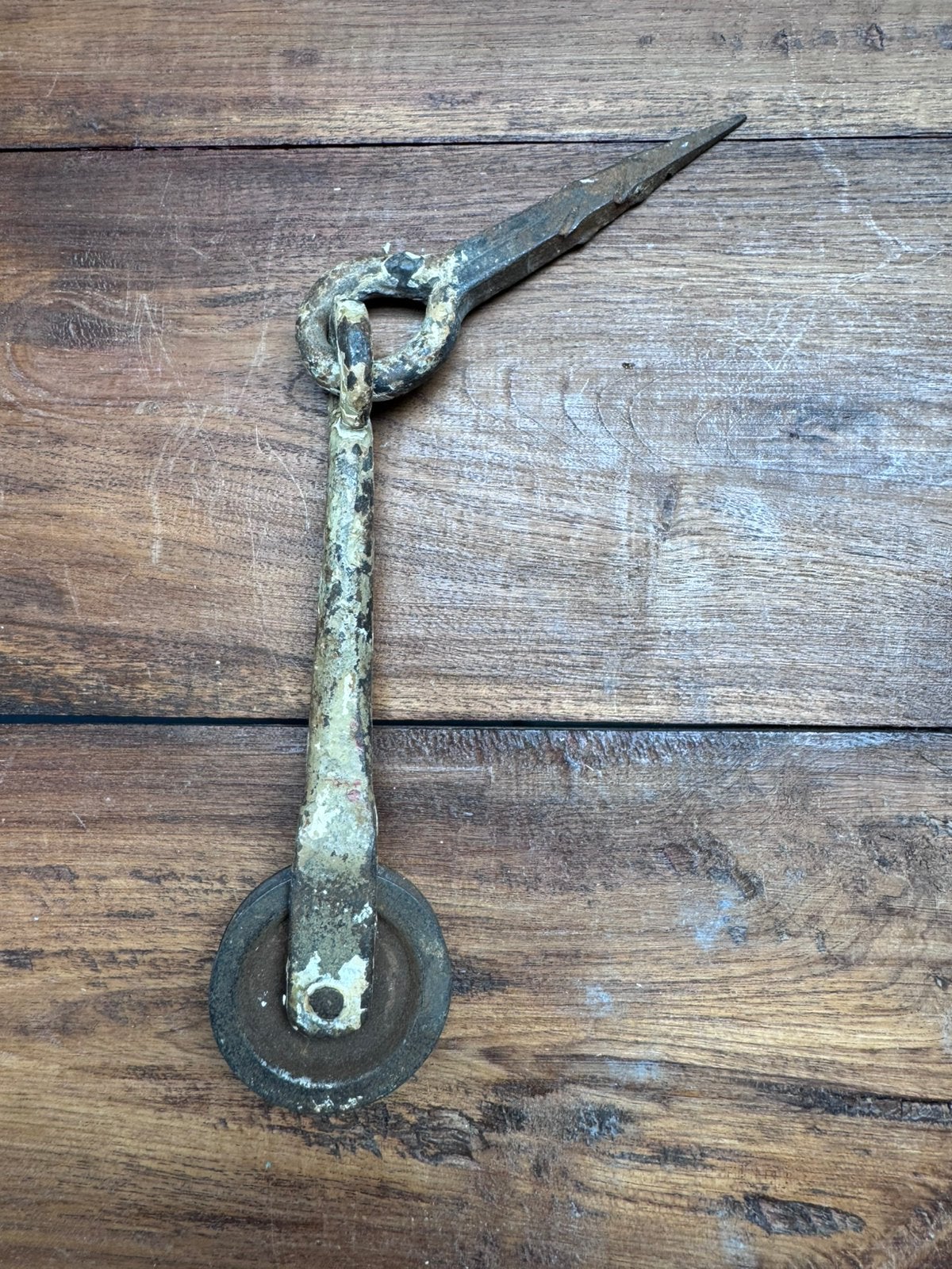 Gietijzeren Katrol met Inslagpen, Ophalen of Verzenden