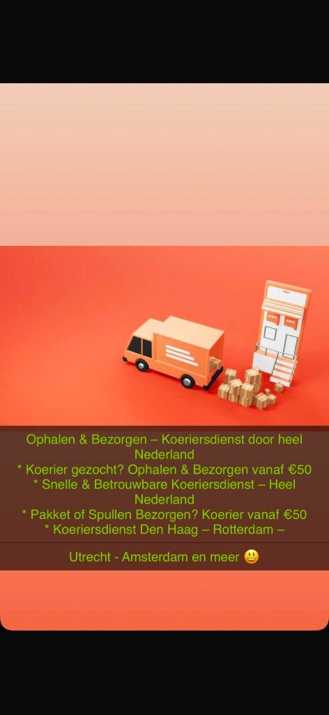 Koeriersdienst – Ophalen & Bezorgen door heel Nederland, Koeriersdiensten