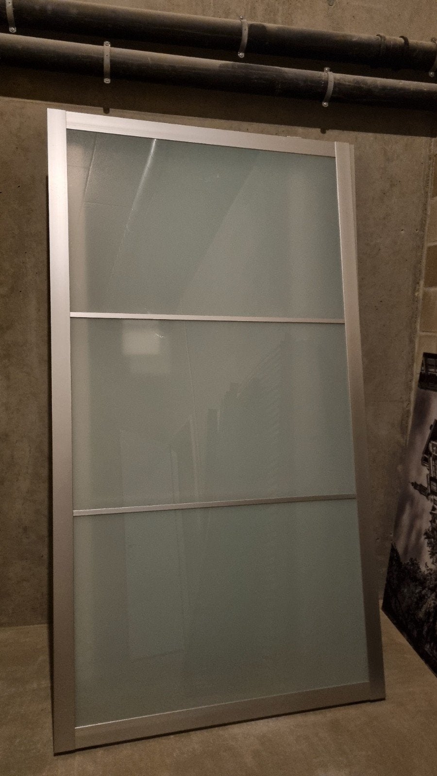 IKEA PAX Melkglazen Schuifdeuren 250x236cm compleet met rail, Ophalen, Gebruikt, 100 tot 150 cm, 200 cm of meer