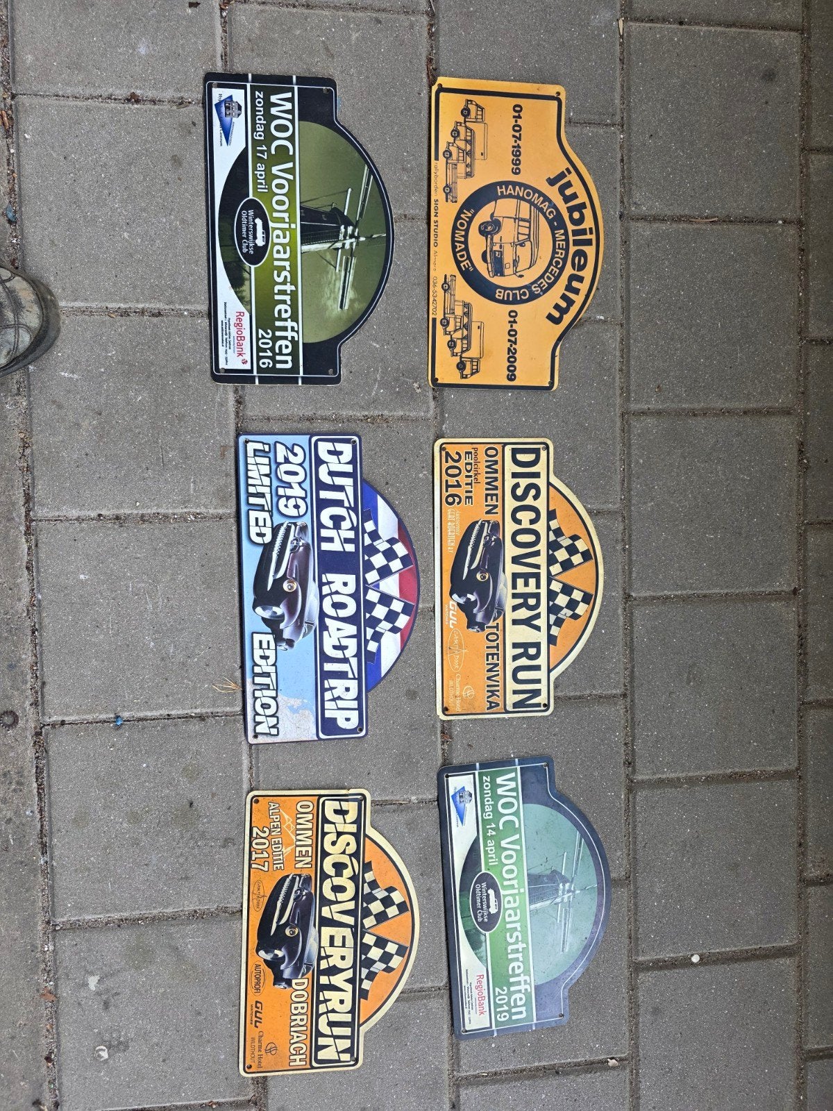 Collectie rallyborden / oldtimer evenementen borden, Ophalen of Verzenden, Gebruikt, Auto's
