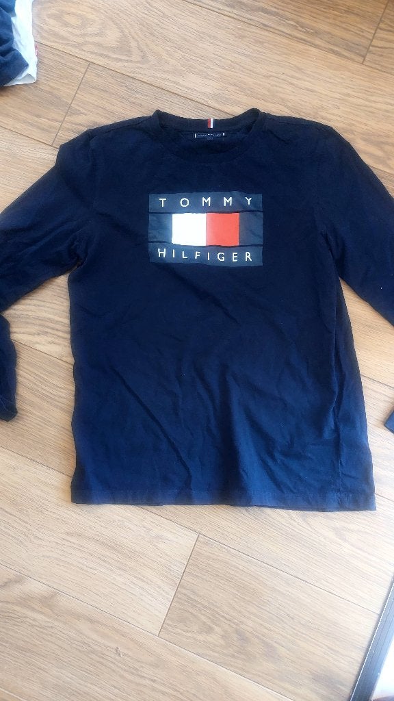 shirt tommy hilfiger maat 176 lange mouw donkerblauw, Ophalen of Verzenden, Shirt of Longsleeve, Jongen, Tommy Hilfiger