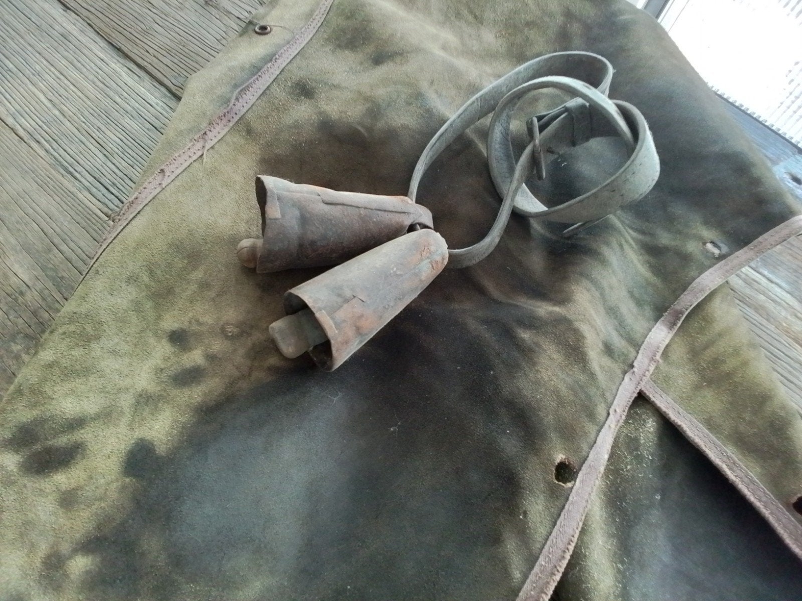 Oud leren bellenband, Ophalen of Verzenden