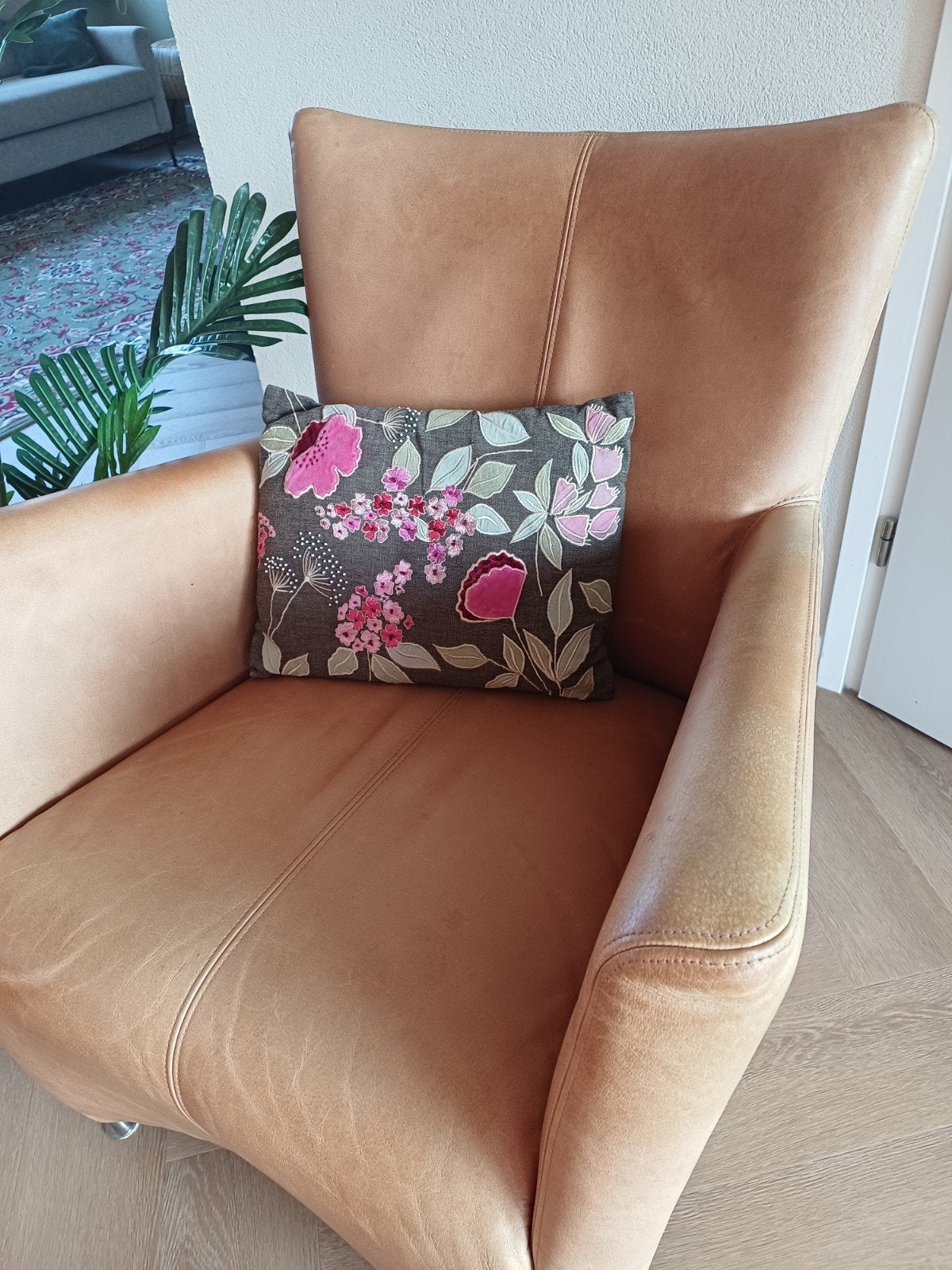 Jess Design Leren Fauteuil Schapenleer Eijerkamp, Ophalen, Gebruikt, Leer, 75 tot 100 cm