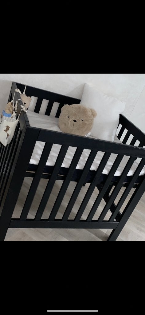 Baby box zwart, Ophalen, Gebruikt, Rechthoekig, In hoogte verstelbaar