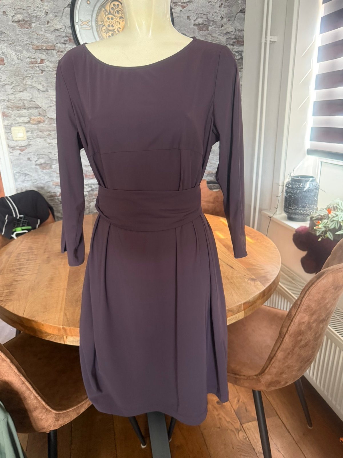 La Dress travelstof jurk bruin maat XXL, Kleding | Dames, Jurken, Ophalen, Bruin, Maat 46/48 (XL) of groter, Zo goed als nieuw