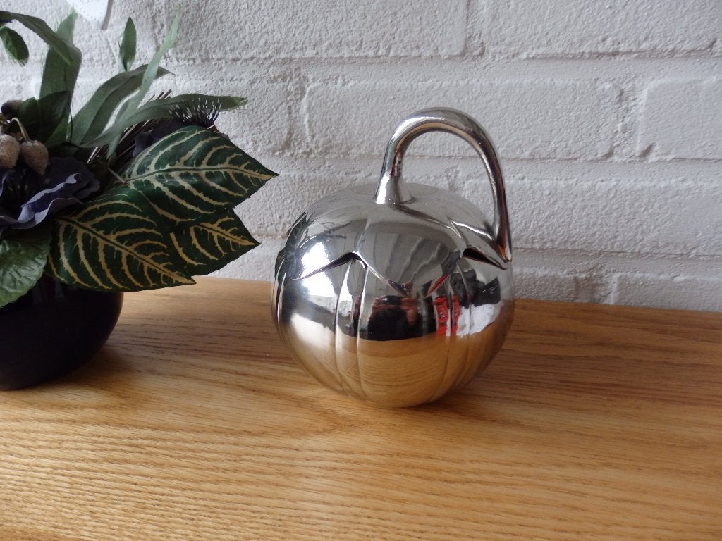 Vorm Pompoen pot zware metalen voorraadpot 800 gr, Voorraadpot, Ophalen of Verzenden, Gebruikt, Zilver
