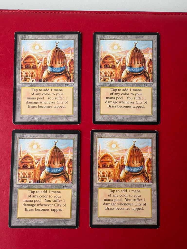 Playset City of Brass Arabian Nights Magic the Gathering MTG, Ophalen of Verzenden, Gebruikt, Meerdere kaarten