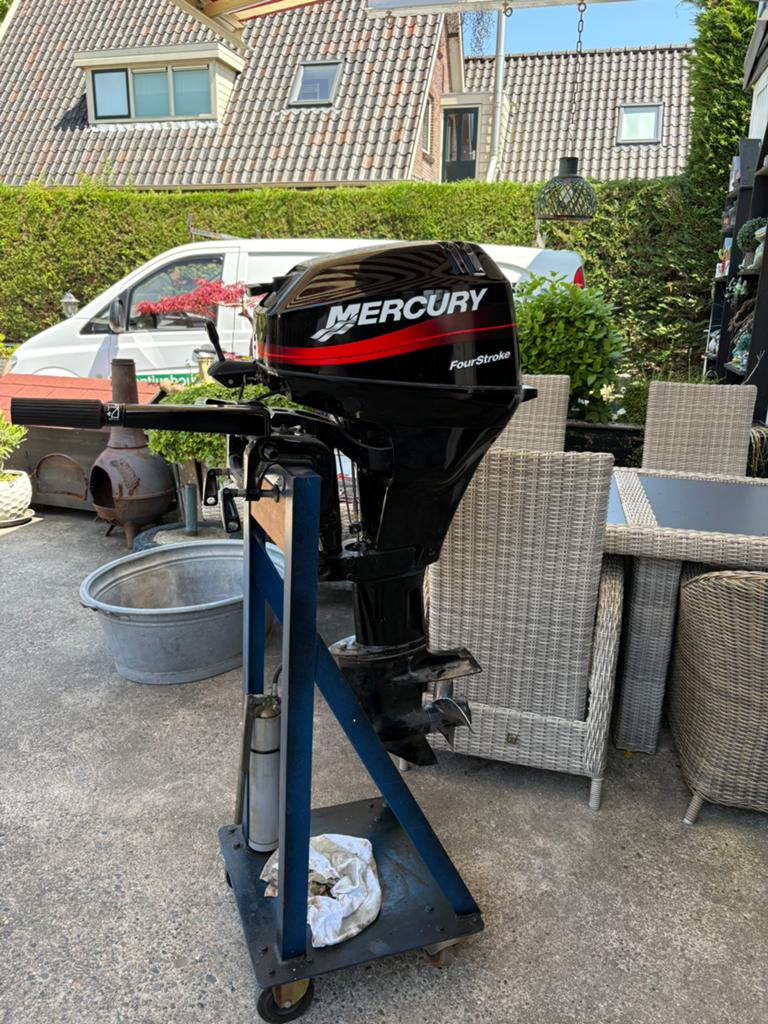 Mercury 9,9 pk langstaart buitenboordmotor, Watersport en Boten, Ophalen, Zo goed als nieuw, Benzine, 5 tot 10 pk