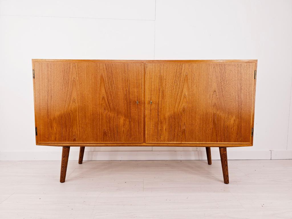 Vintage Deens design teak dressoir, mid-century tv-meubel, Huis en Inrichting, Kasten | Dressoirs, Gebruikt, 100 tot 150 cm, 25 tot 50 cm