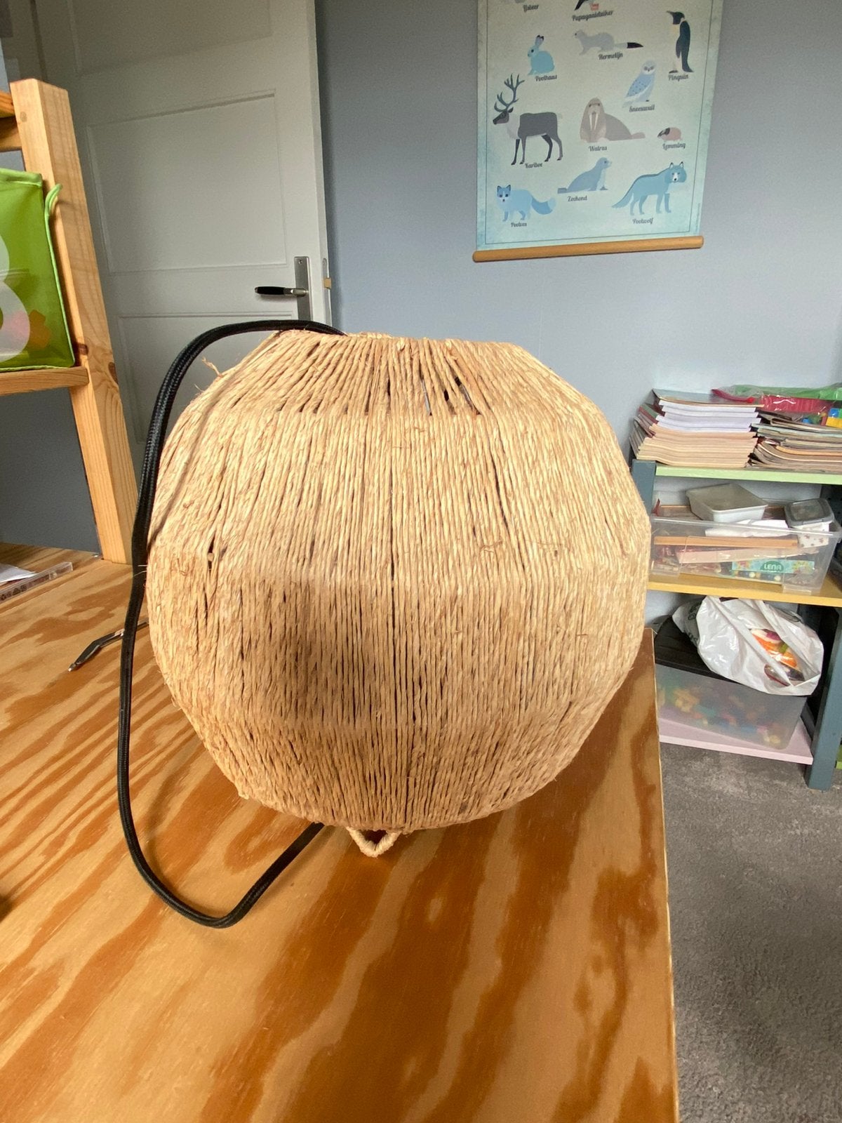 Tafellamp, Ophalen, Overige merken, 25 cm, Natuurlijk materiaal