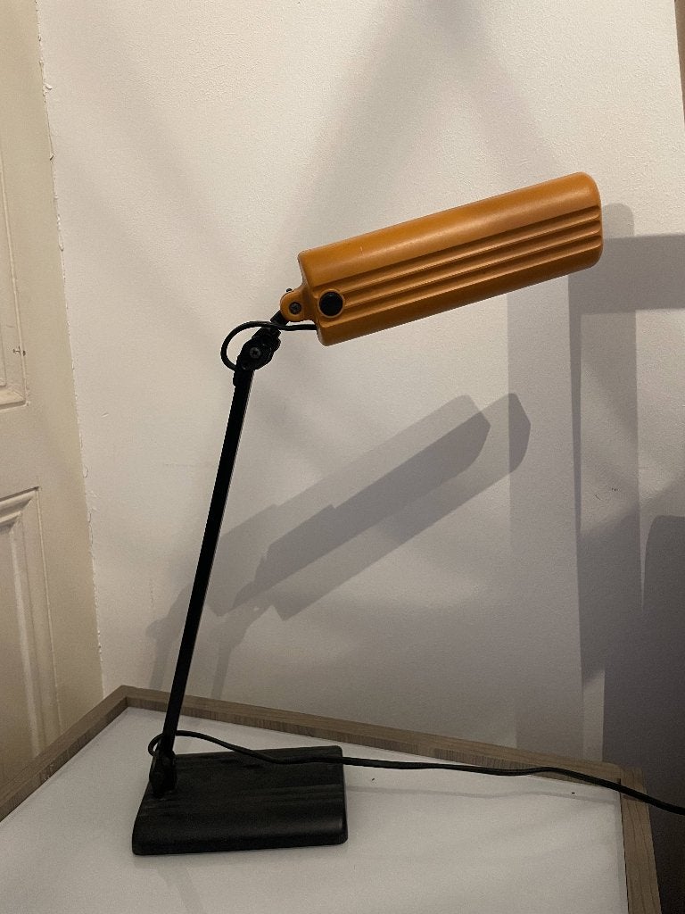 Vintage bureaulamp Lival Poco - Oranje/Zwart, Bureaulamp, Gebruikt, Overige merken, Ophalen of Verzenden