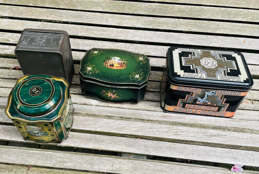 Oude Douwe Egberts Thee blikken Joure - Utrecht, Ophalen of Verzenden, Gebruikt, Koffie, Douwe Egberts