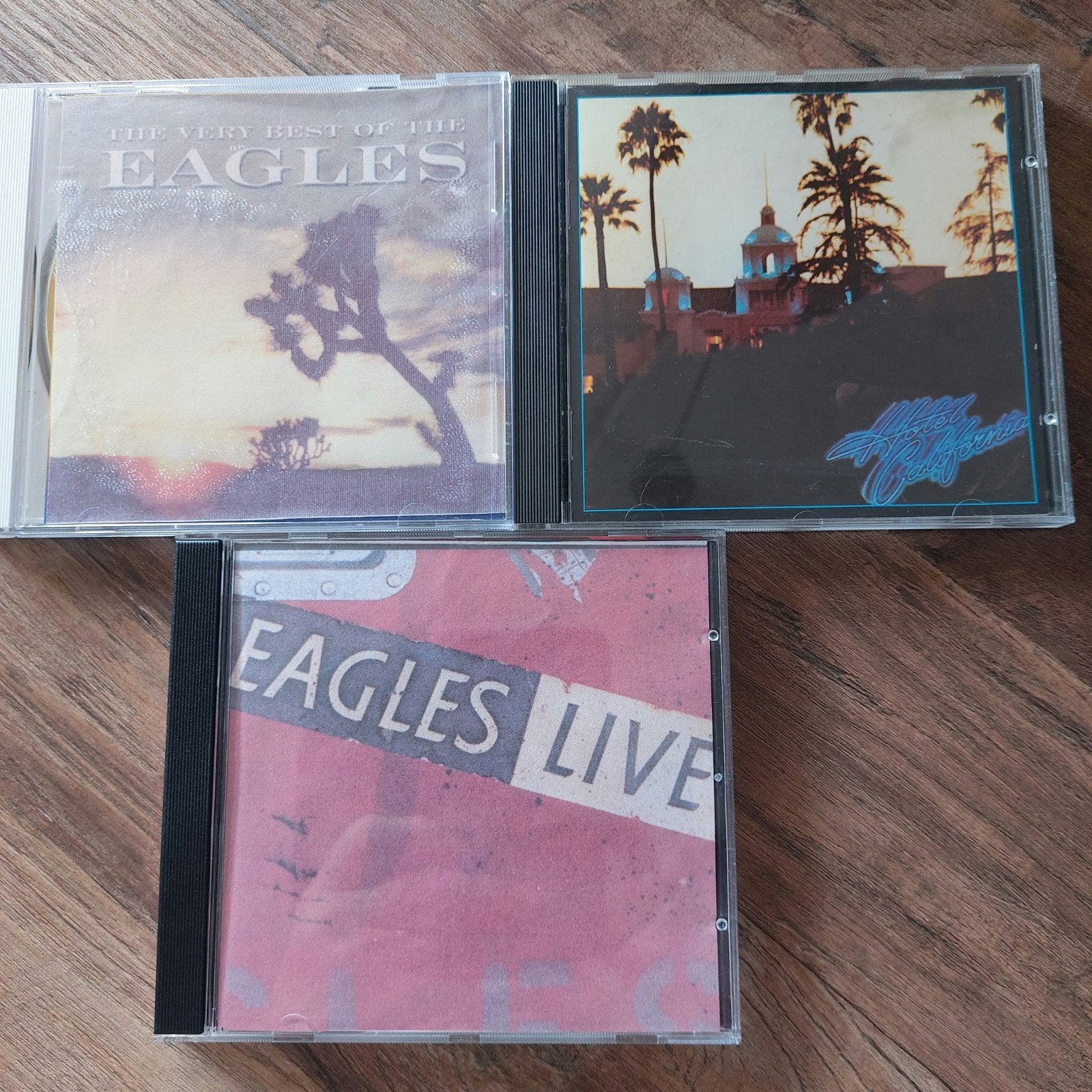 Eagles CD's: The Very Best Of, Hotel California & Live, Ophalen of Verzenden, Gebruikt, Classic Rock, Verzamelalbum