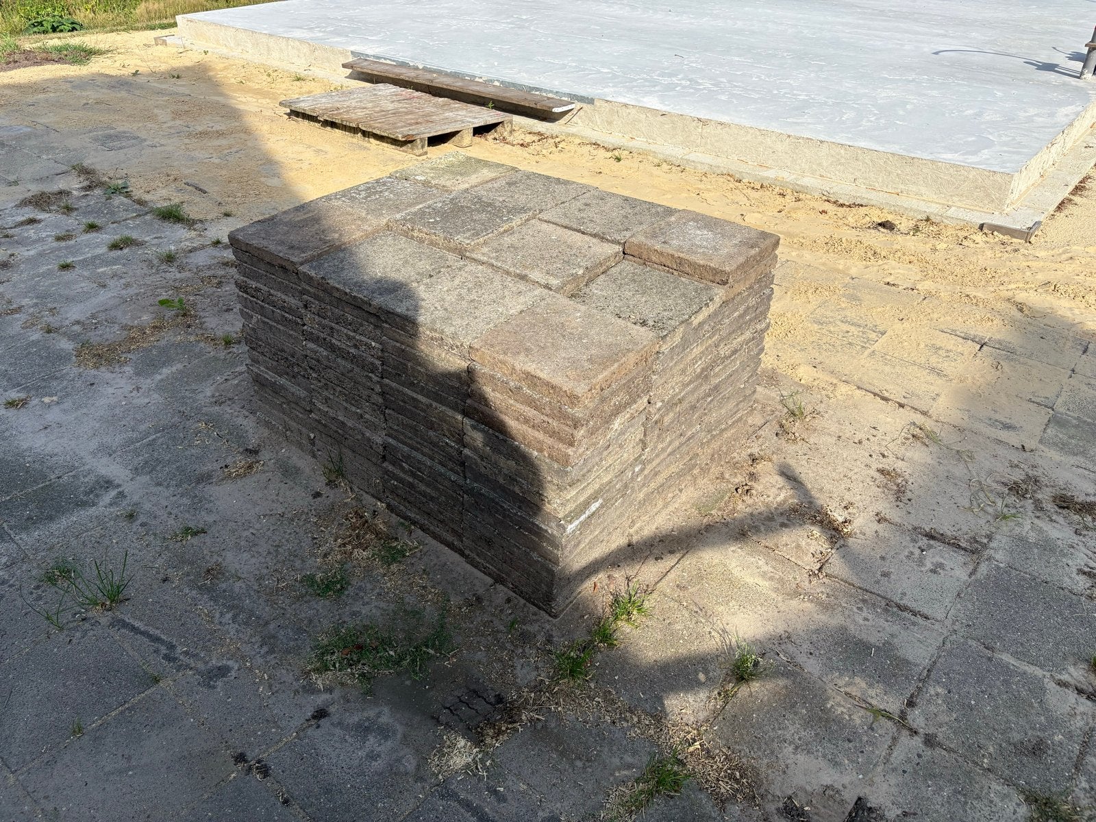 Betontegels 30x30 +/- 190st, Ophalen, Gebruikt, 10 m² of meer, Beton