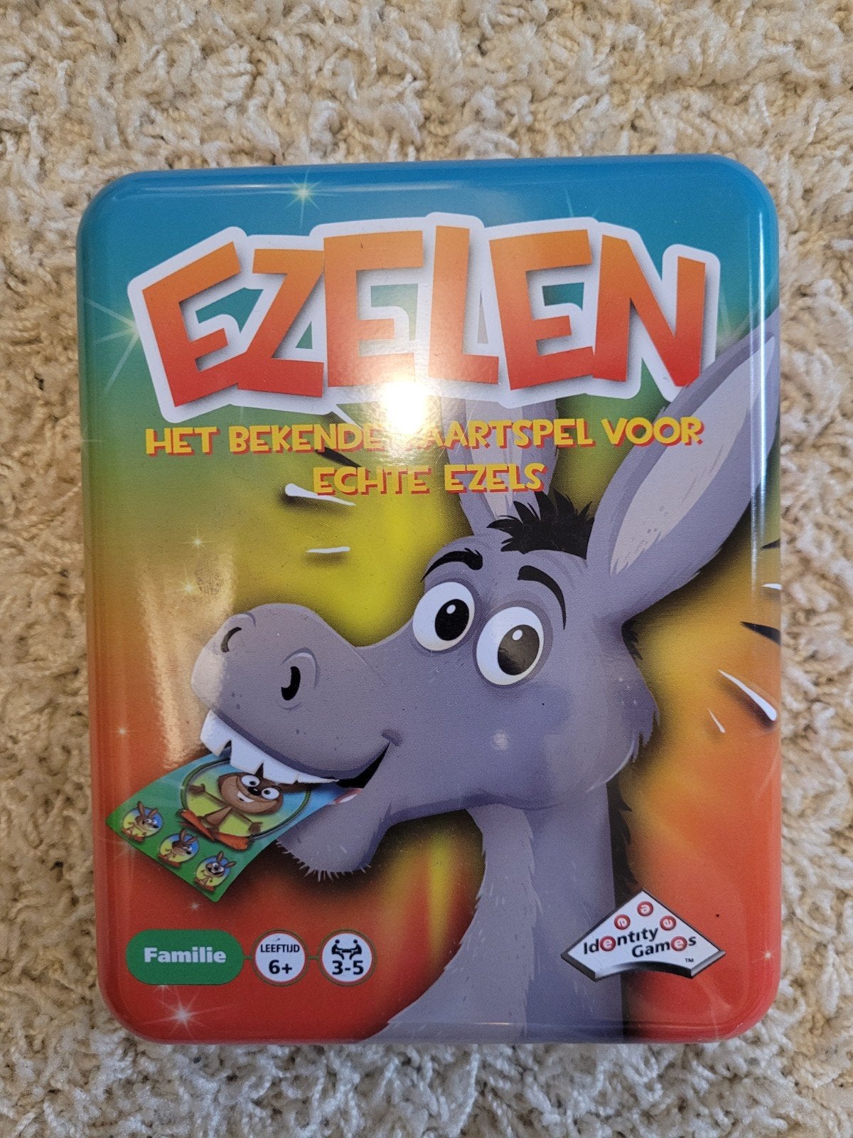 Drie spelletjes in blik, Hobby en Vrije tijd, Gezelschapsspellen | Kaartspellen, Vijf spelers of meer, Ophalen of Verzenden, Zo goed als nieuw