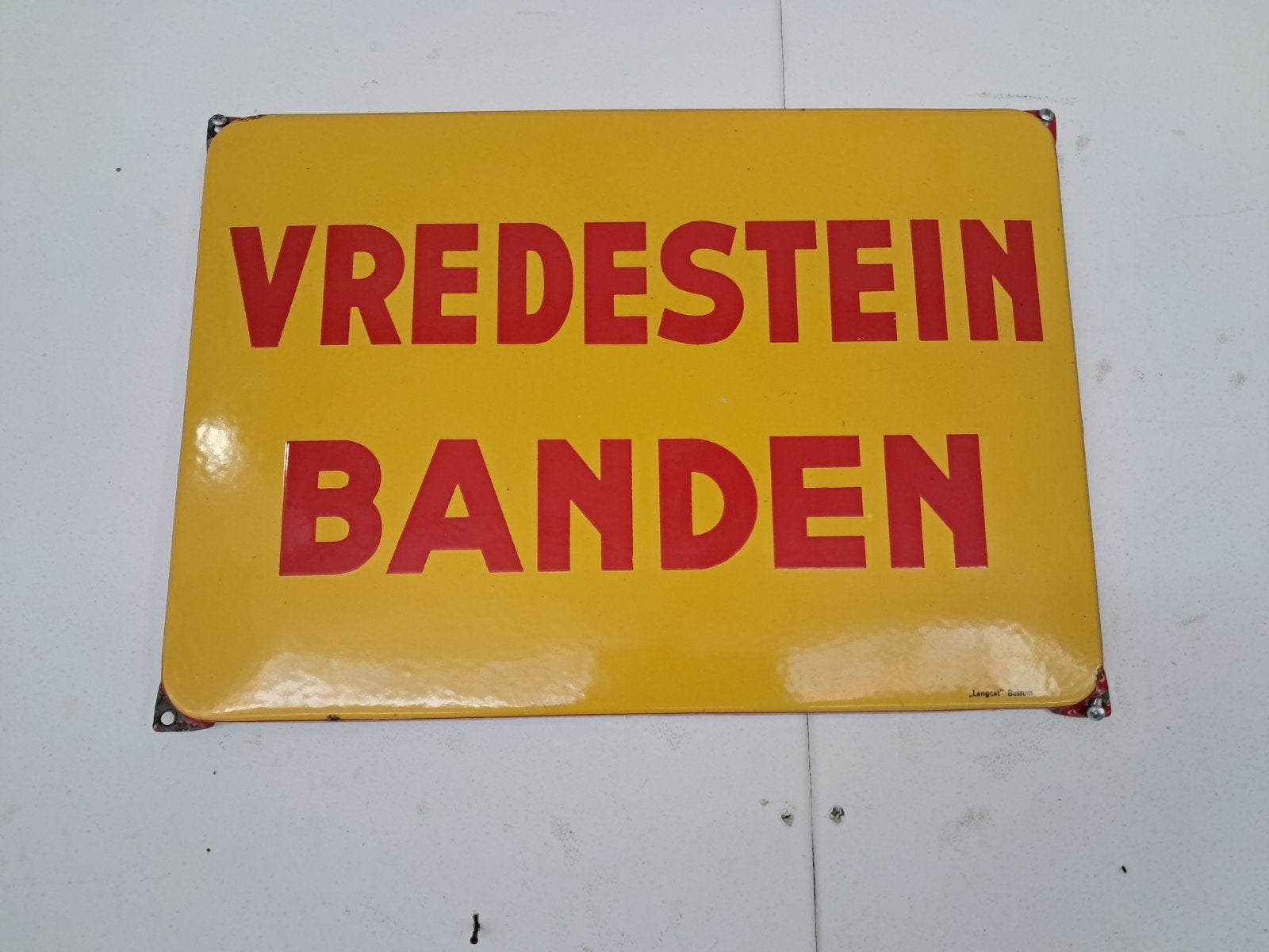 Vintage Vredestein Banden Emaille Reclamebord, Ophalen of Verzenden