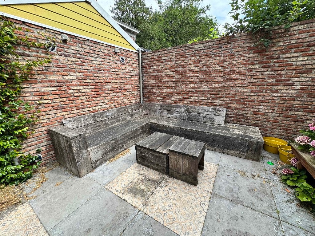 Houten Tuin Loungeset zonder kussens, Ophalen, Gebruikt, 6 zitplaatsen, Loungeset