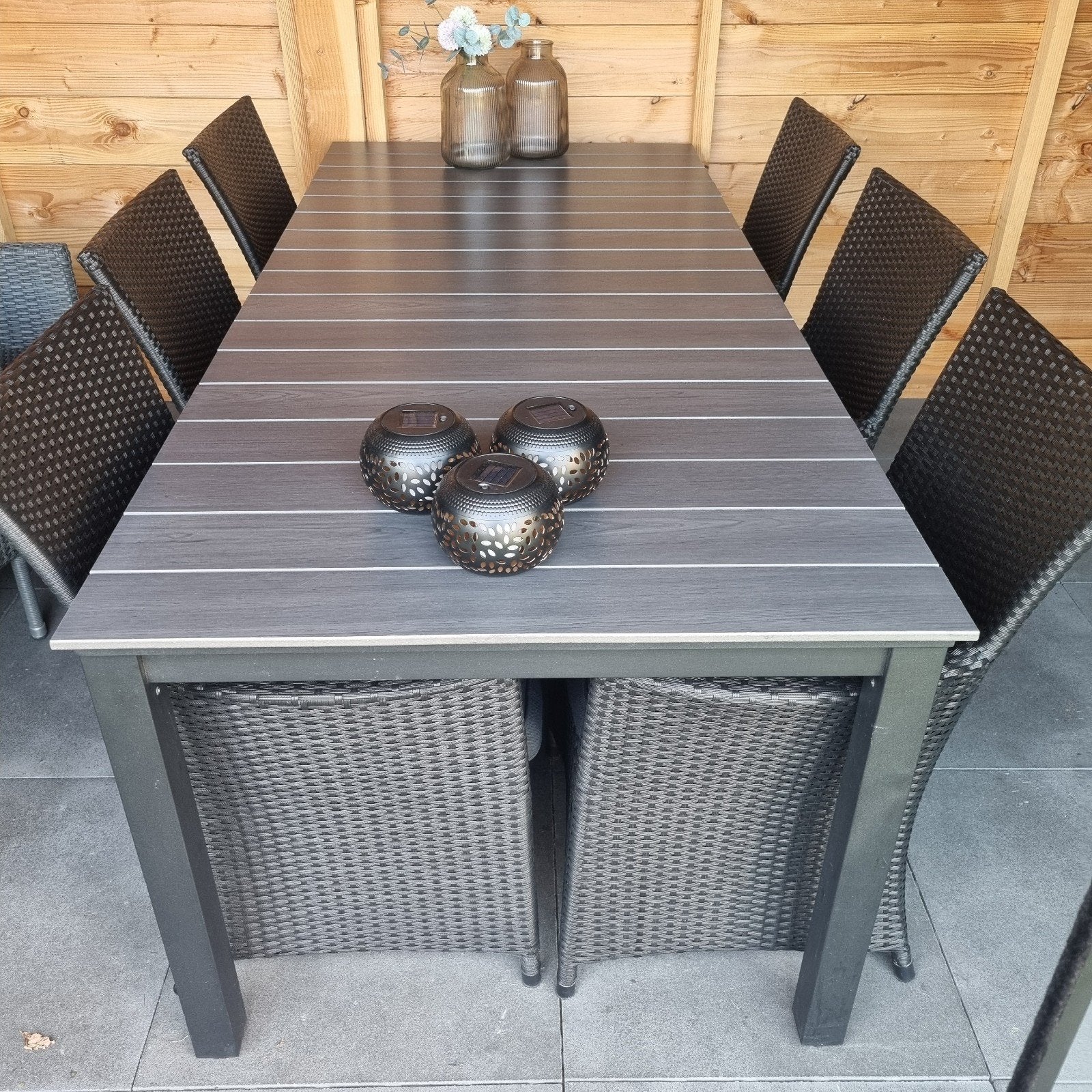 tuinset incl 6 stoelen,verstelbare tafel(zgan), Ophalen, Zo goed als nieuw