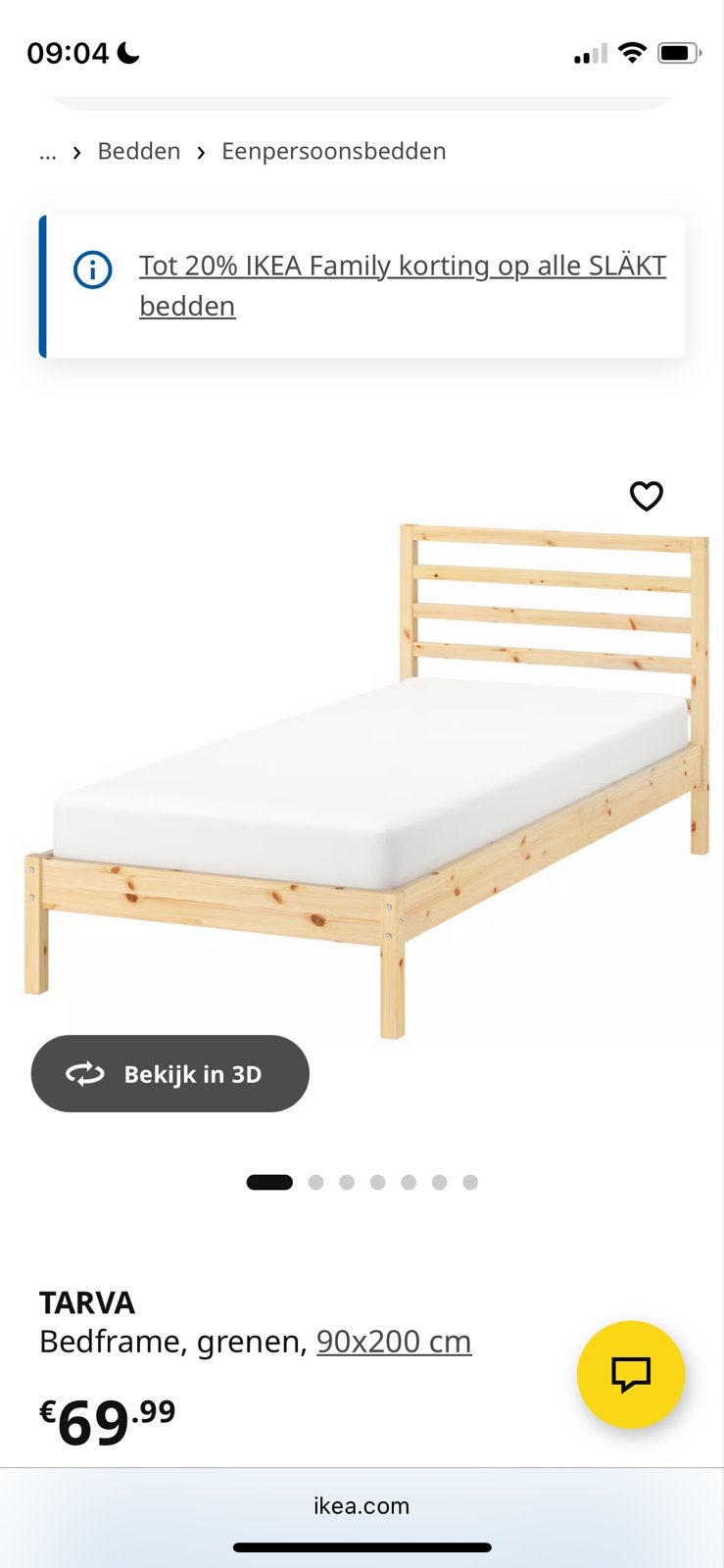 1p bed Ikea TARVA + lattenbodem, Huis en Inrichting, Ophalen, 90 cm, Overige kleuren, Grenen