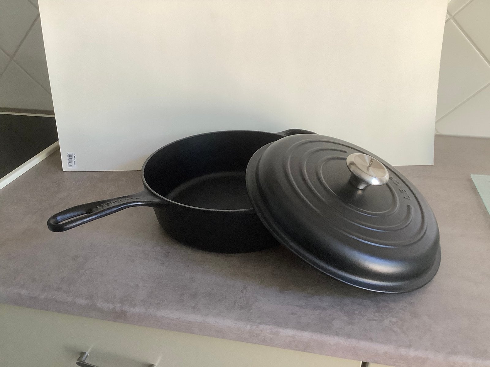 Le creuset braadpan, Ophalen of Verzenden, Zo goed als nieuw, Gietijzer