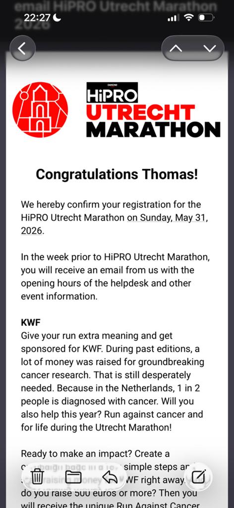 Startbewijs marathon utrecht 31 mei as, Tickets en Kaartjes, Eén persoon, Mei