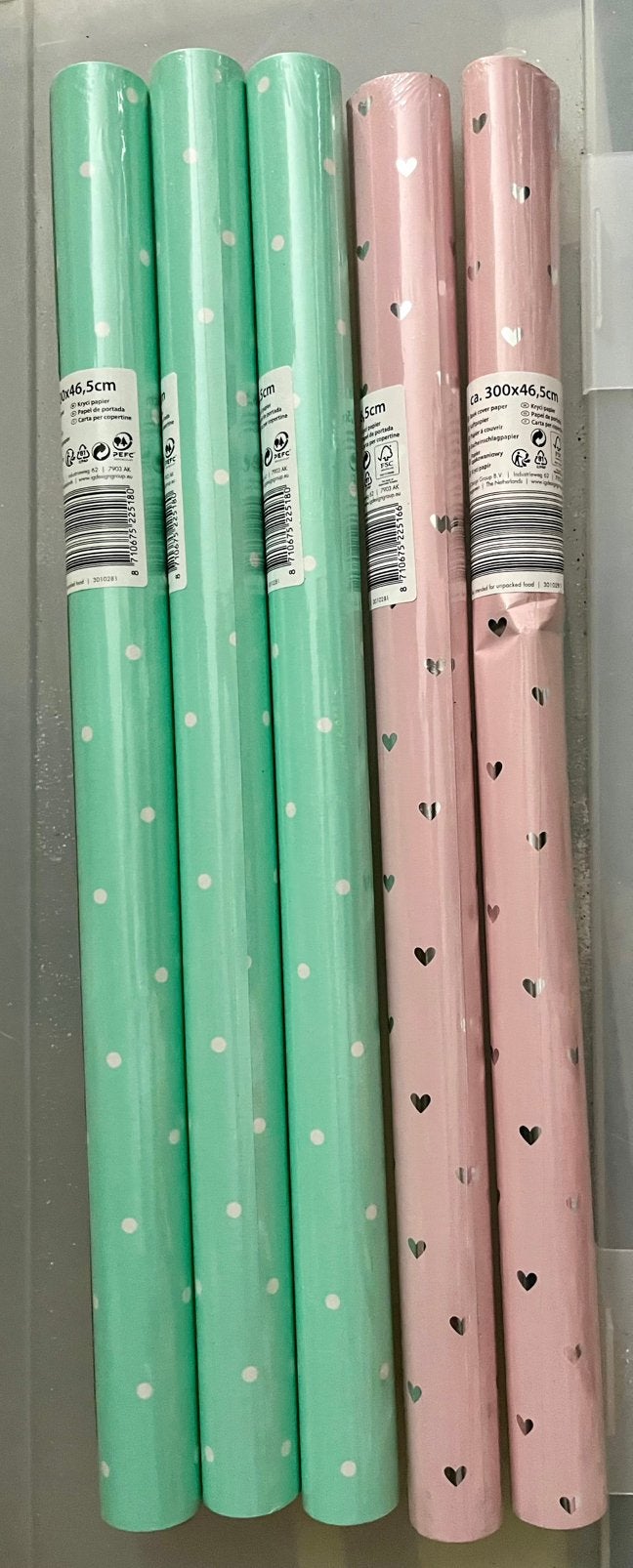 11 rollen kaftpapier 300x46,5 cm – nieuw – diverse kleuren, Ophalen of Verzenden, Nieuw, Overige niveaus