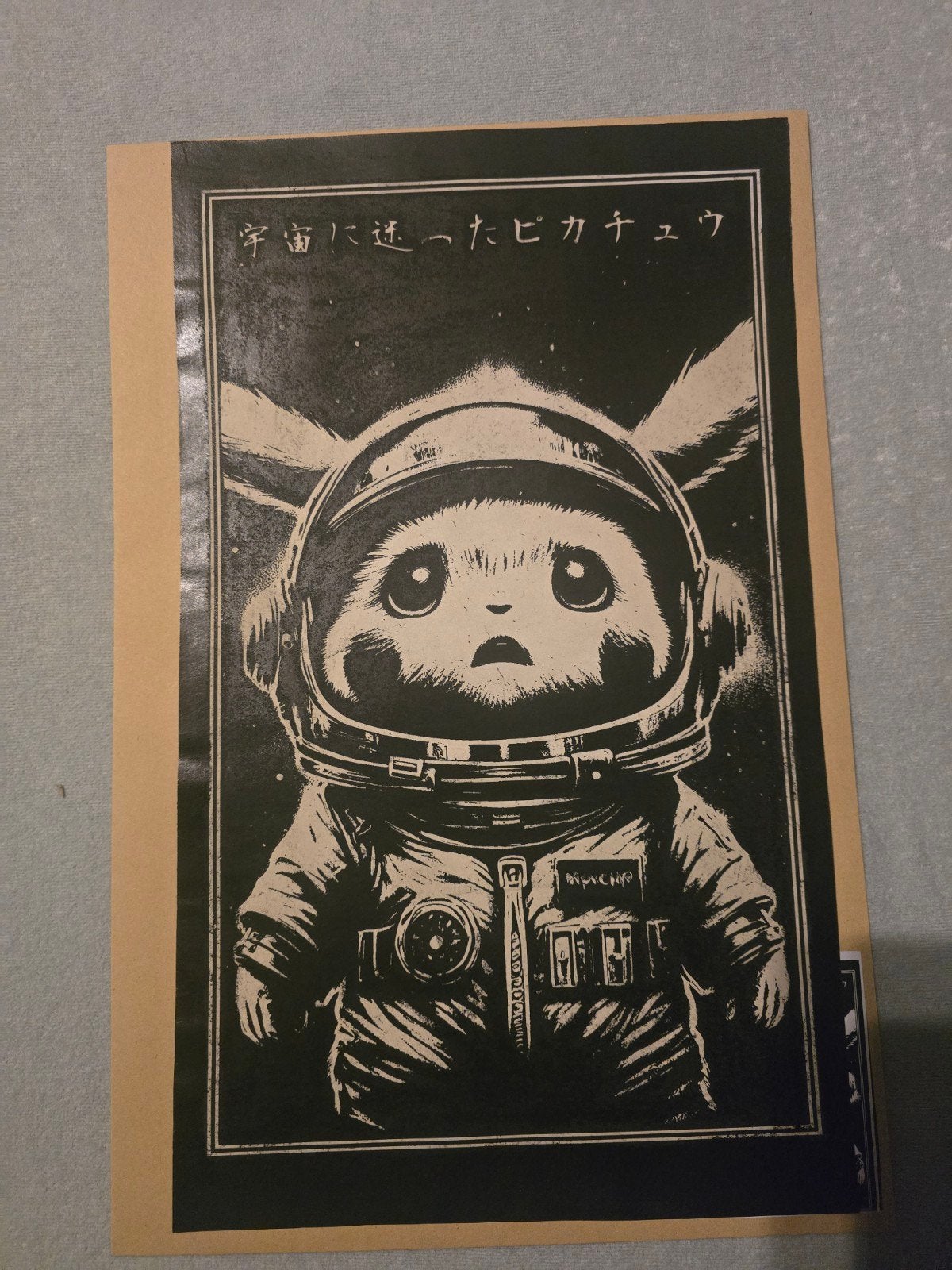 Pikachu Lost in Space - Origineel Kunstwerk met COA, Ophalen of Verzenden, Echtheidscertificaat