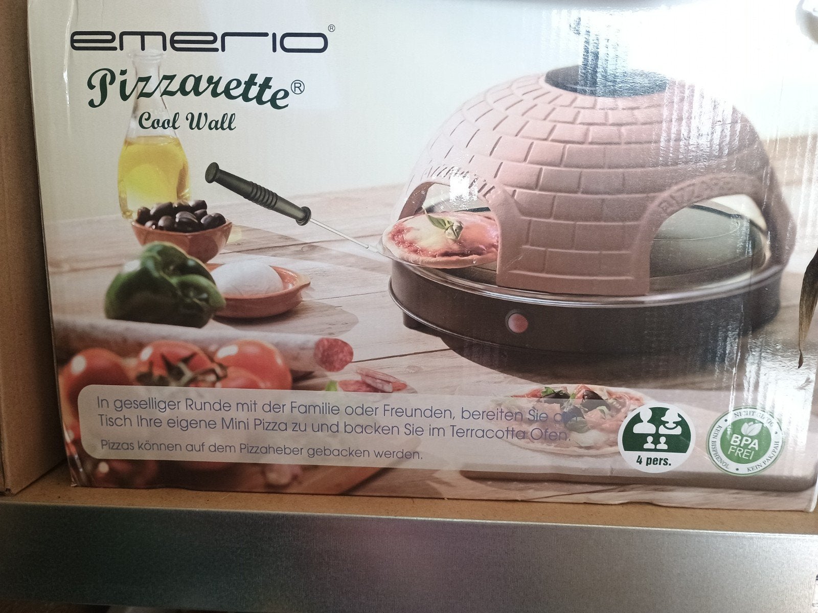 Emerio Pizzarette Cool Wall - Pizzaoven voor 4 personen, Minder dan 45 cm, Overige merken, Minder dan 45 cm, Pizzaoven