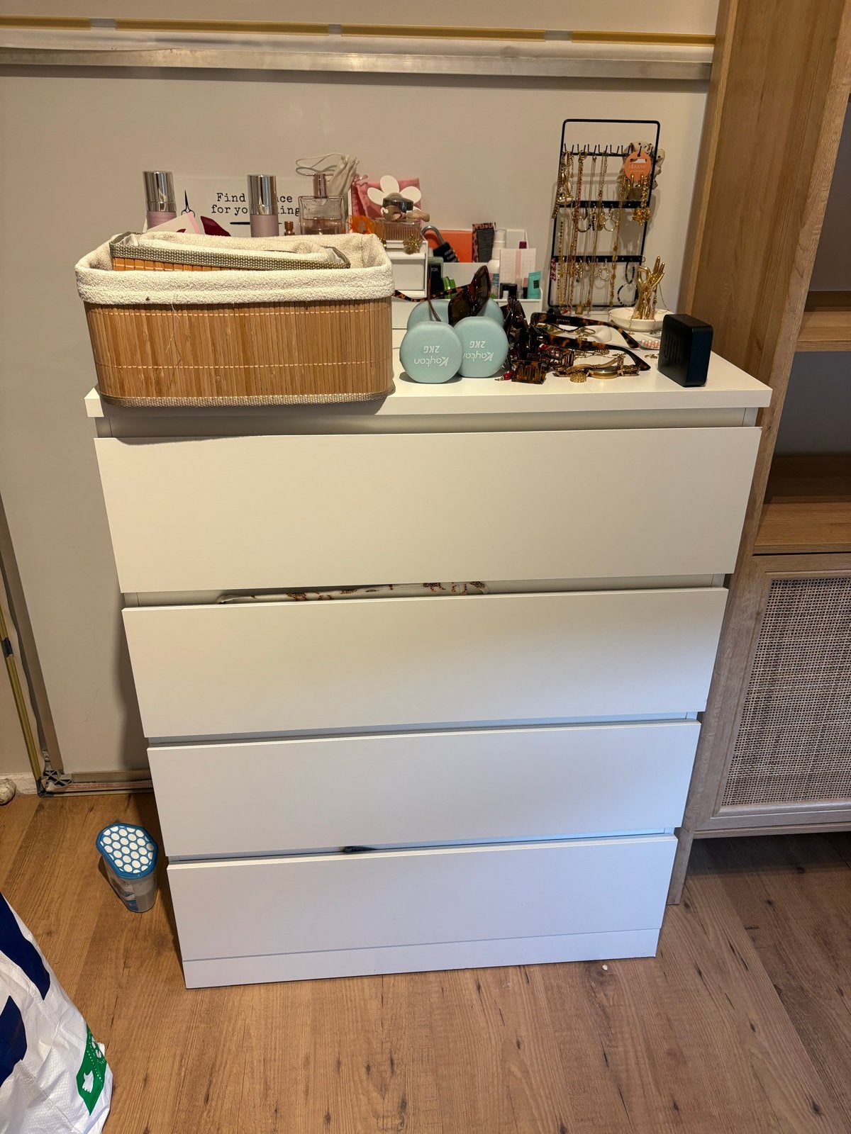IKEA MALM ladekast met 4 laden, wit, Ophalen, Gebruikt, 100 tot 150 cm, 50 tot 100 cm